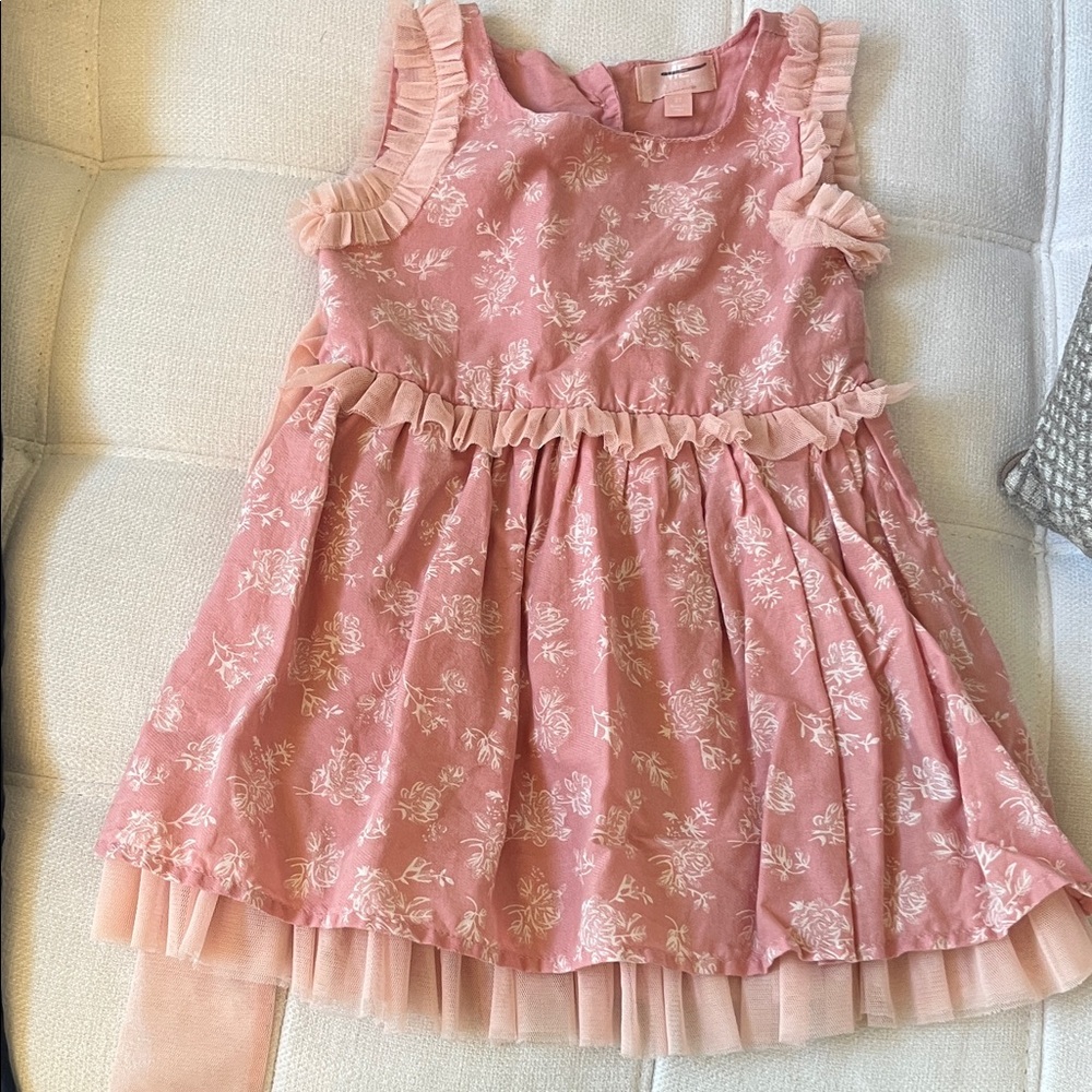 Charming Pink Ruffle Kids Dress